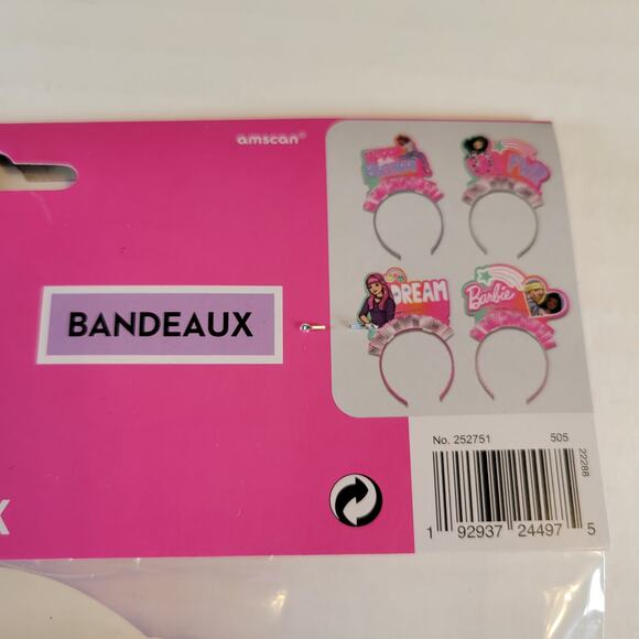 Barbie Party Headbands 4-Pack Birthday Girl Power Dream Favors Kids Accessories - Picture 5 of 8